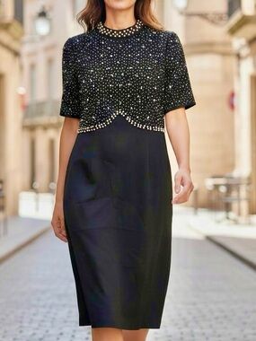 Blue Denim Studded Dress - By Midnight Velvet -NWOT -Size 12